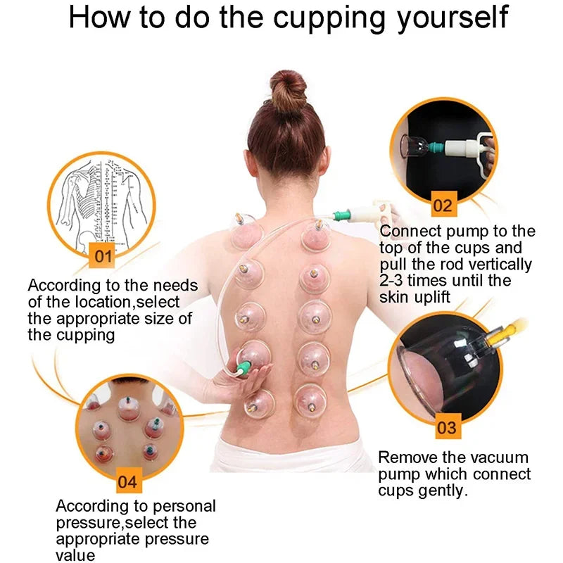 6Pcs Vacuum Cupping Set with Pump Gun – Suction Massage Cups for Back, Body Detox & Anti-Cellulite Care - Image 3