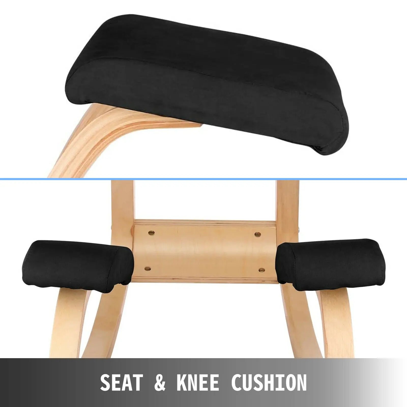 VEVOR Ergonomic Kneeling Chair – Thick Cushion Rocking Wood Stool - Image 4