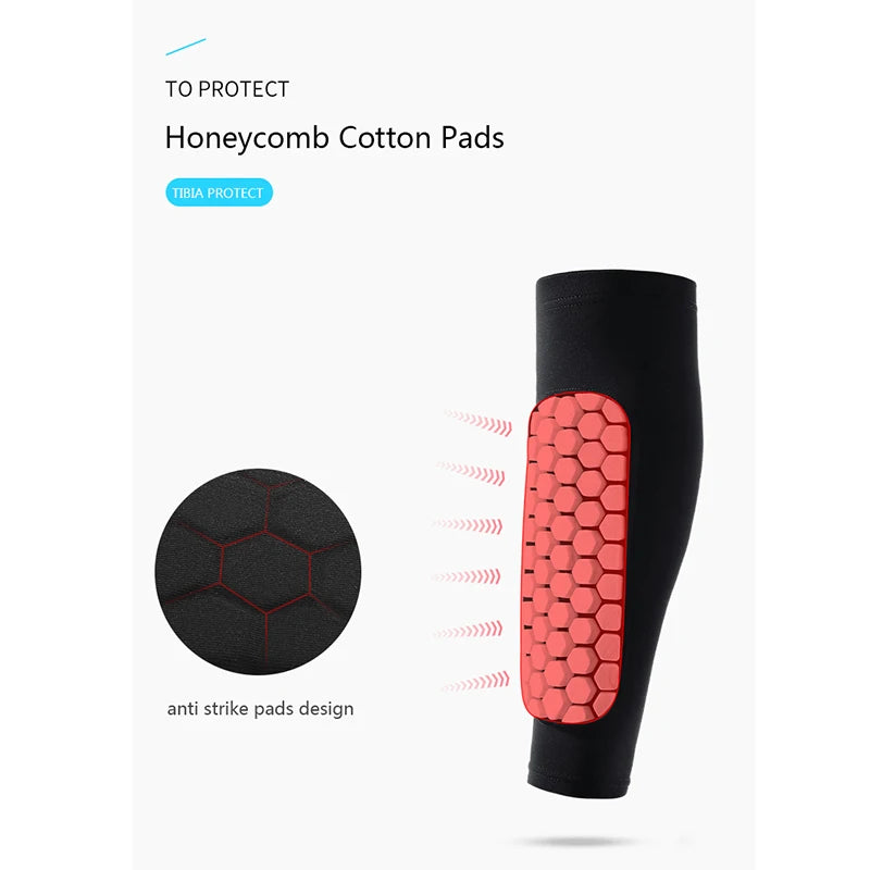 1PC Shockproof Honeycomb Leg Sleeve – Shin Guard & Support Sock for Sports - Image 3