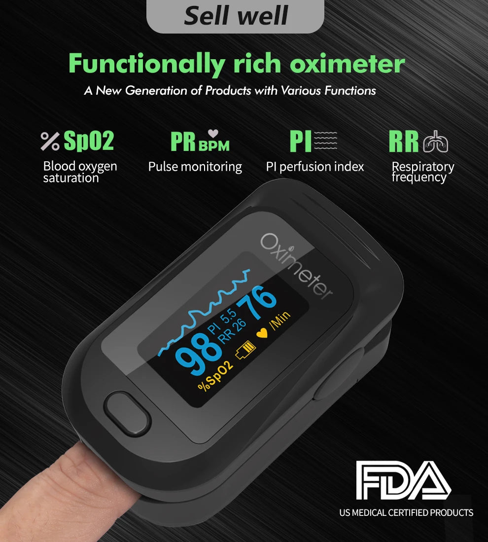 KIUZOU Finger Pulse Oximeter – OLED Blood Oxygen & Heart Rate Monitor - Image 2