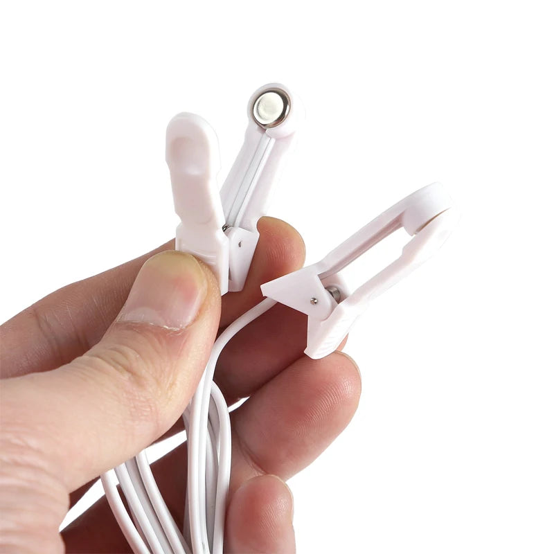 2.5mm Ear Clip Cables – Conductive Wires for TENS Muscle Stimulator Units