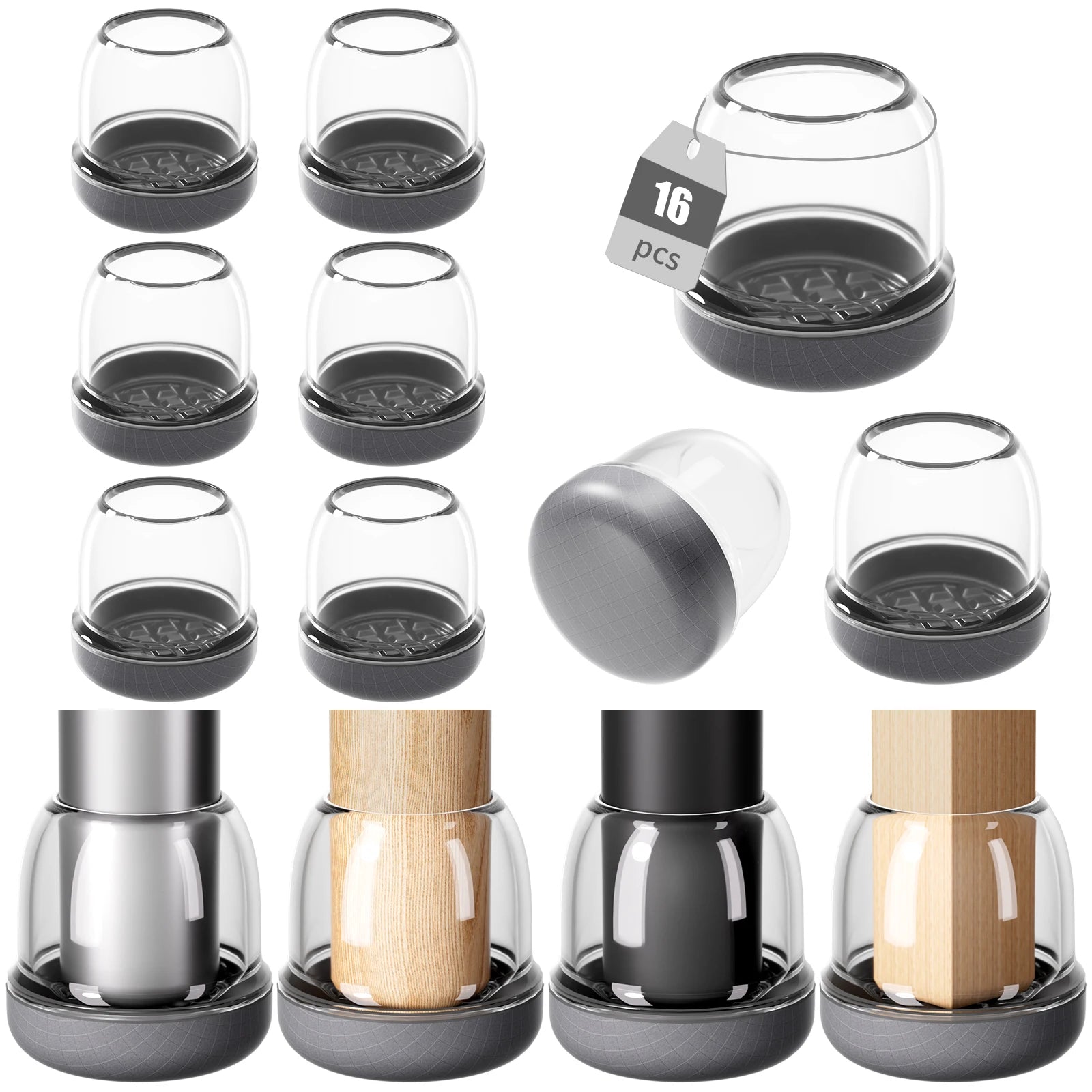 16PCS Round Chair Leg Floor Protectors – Graphene Nylon Bottom Pads for Smooth, Hair-Free Gliding - Image 13