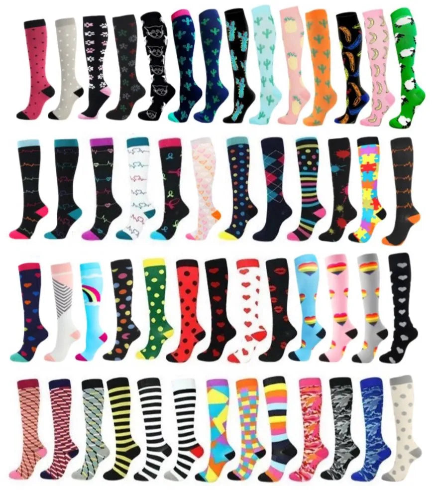 49 Styles Sports Compression Socks – Unisex Running, Cycling & Travel Support Socks