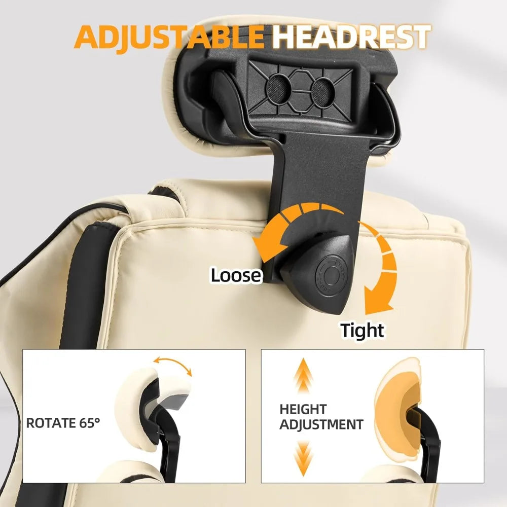 6-Point Massage Executive Office Chair – Heated Recliner with Footrest - Image 3