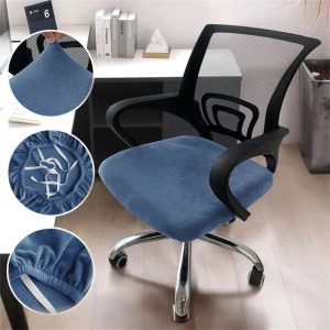 Stretch Velvet Office Chair Cover – Universal Elastic Seat Protector