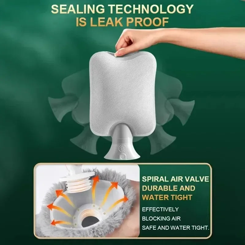 Winter Hot Water Bottle 1L/2L – Plush Foot Warmer & Belly Warmer Bag - Image 3