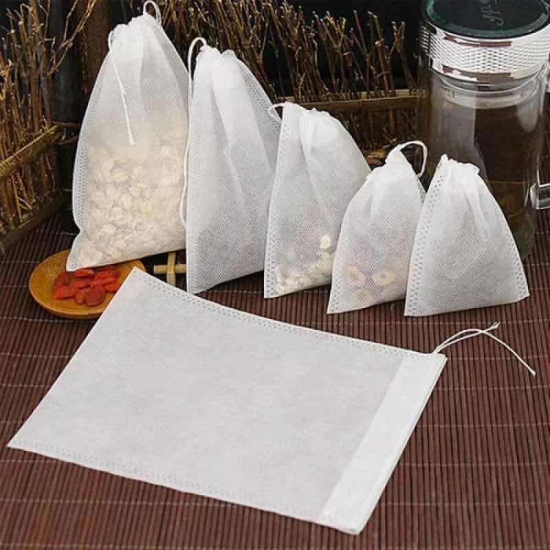 200/50PCS Disposable Tea Filter Bags – Non-Woven Fabric with Drawstring - Image 4