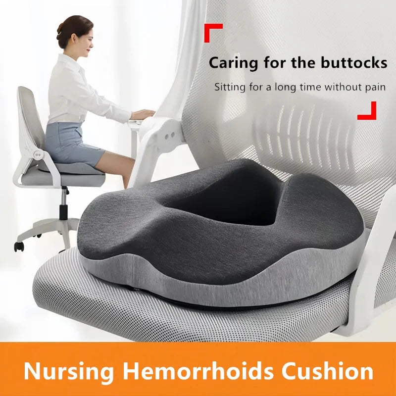 Portable Memory Foam Seat Cushion – Post-Hemorrhoid & Pain Relief Travel Pad