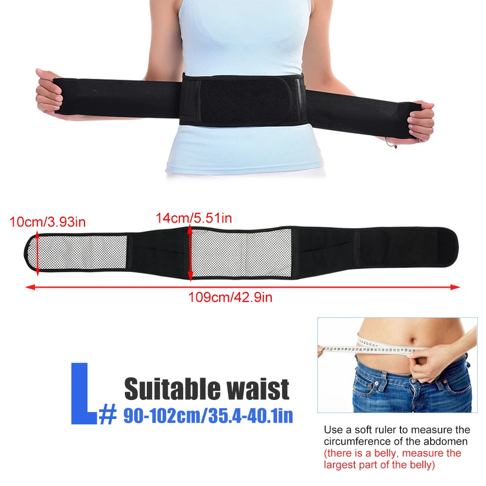 Tcare Tourmaline Self-Heating Back Support Belt – Adjustable Magnetic Therapy Waist Brace - Image 8