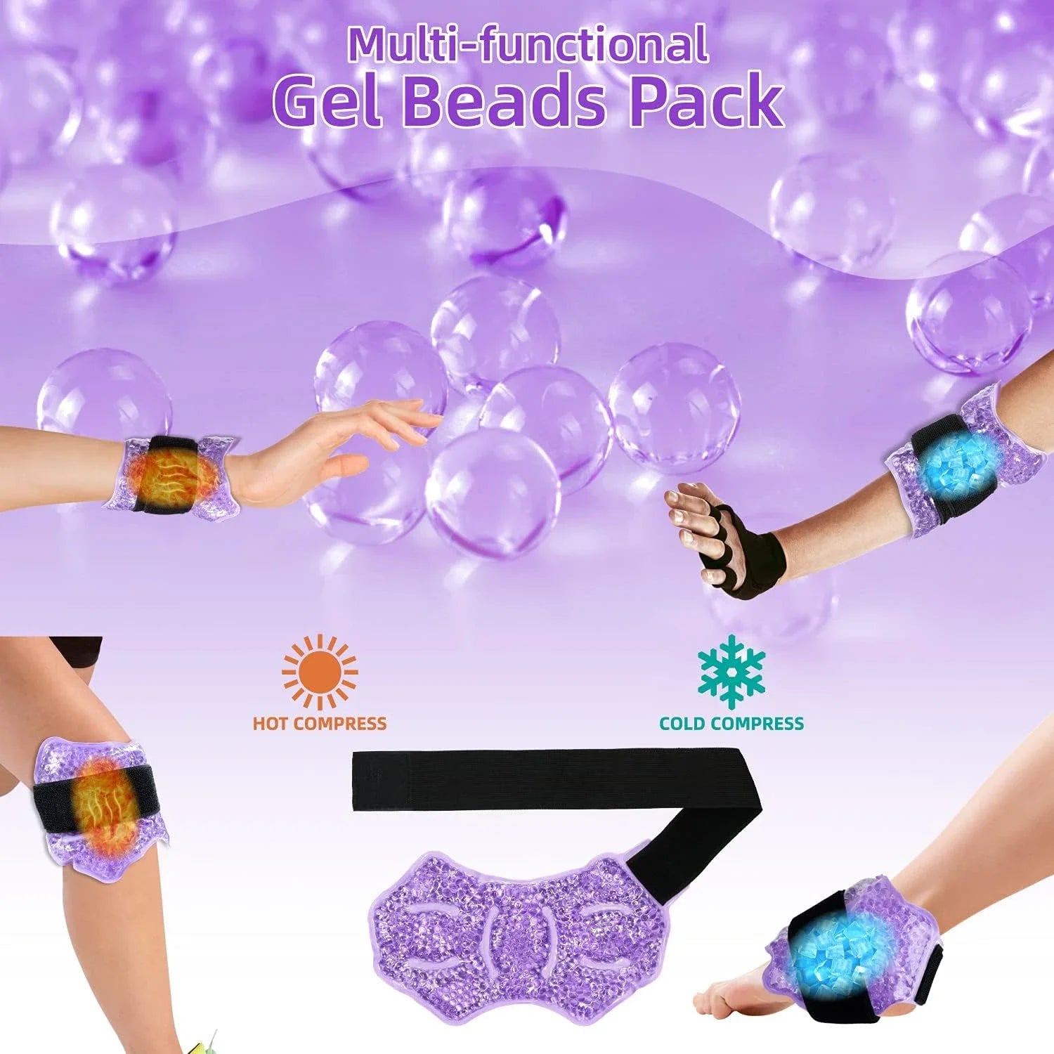 Ankle Foot Ice Pack Wrap – Reusable Gel Bead Pad for Injury & Pain Relief - Image 3