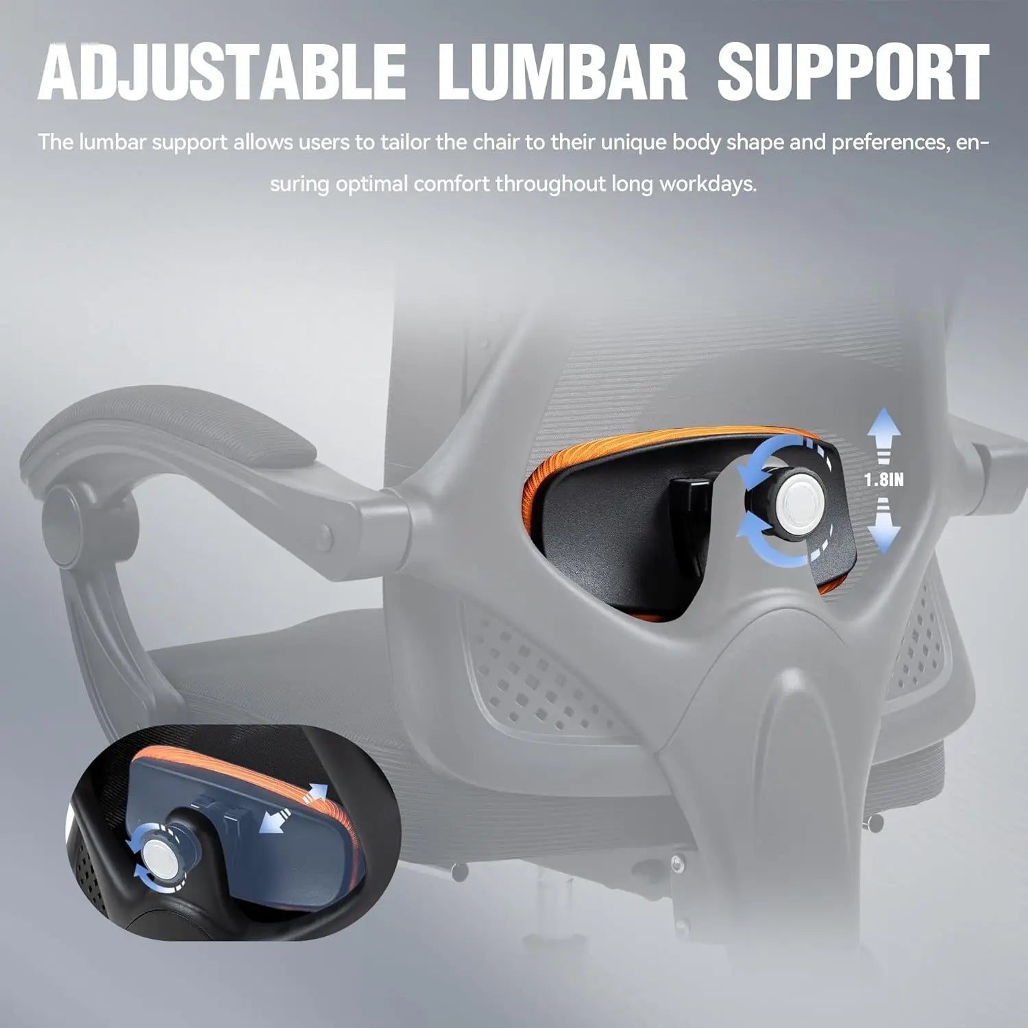 Dowinx Ergonomic Mesh Office Chair – Pocket Spring Seat with Adjustable Lumbar & Headrest - Image 5