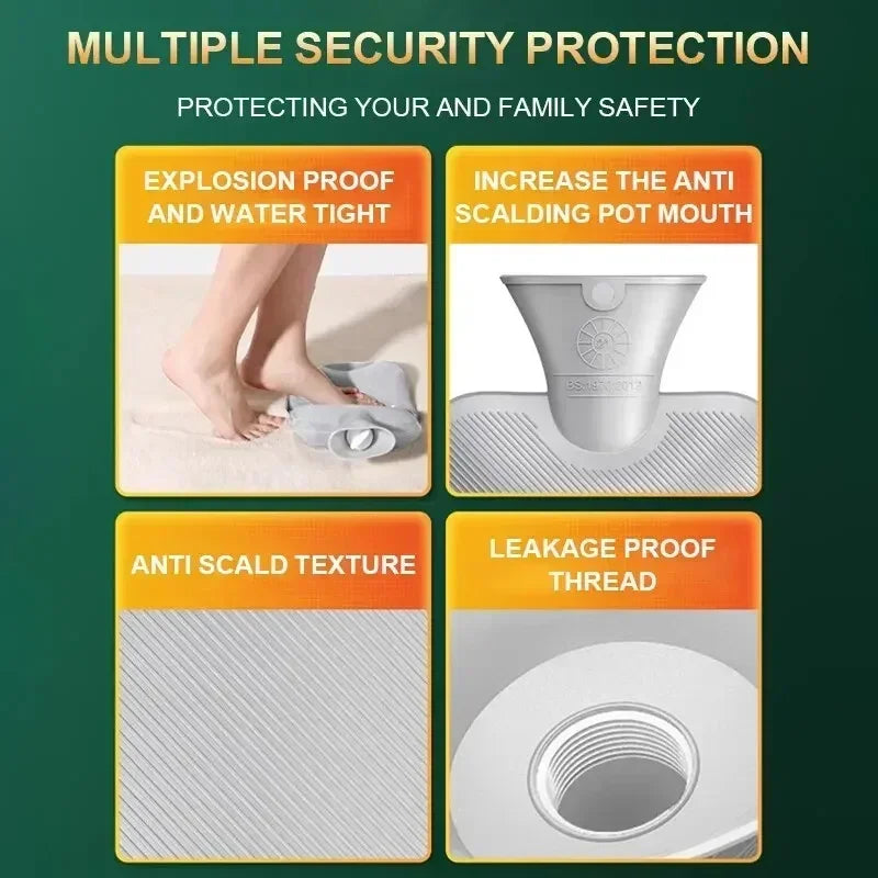 Winter Hot Water Bottle 1L/2L – Plush Foot Warmer & Belly Warmer Bag - Image 2