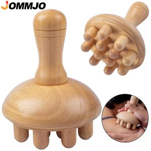 Wooden Mushroom Shape Massage Tool – Manual Wood Therapy for Full Body Anti-Cellulite & Lymphatic Drainage