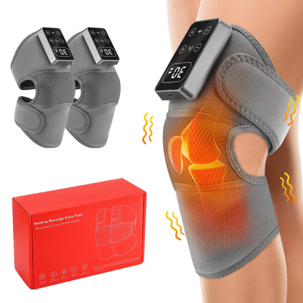 Electric Knee Massager – 3 Vibration Modes & 5-Level Heat Compress for Knee, Shoulder & Elbow