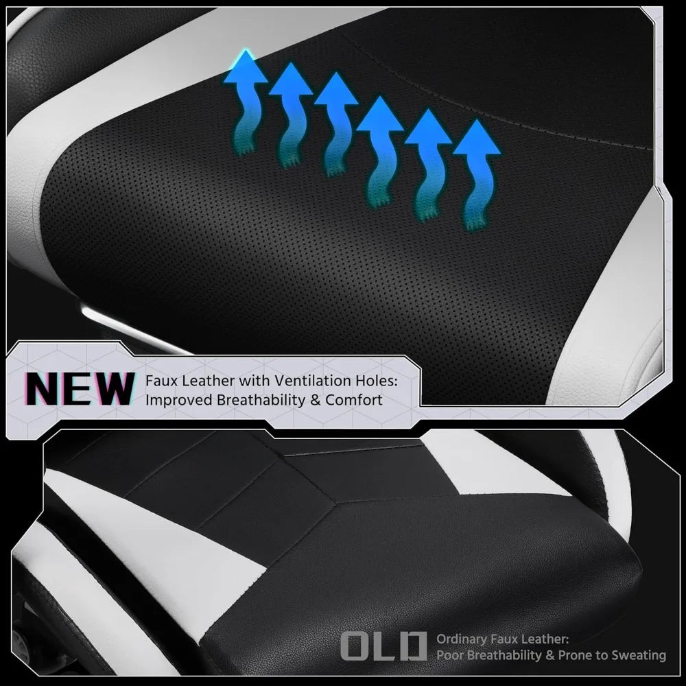 Ergonomic Office Chair – Massage Lumbar Support with Footrest & Adjustable Headrest - Image 4