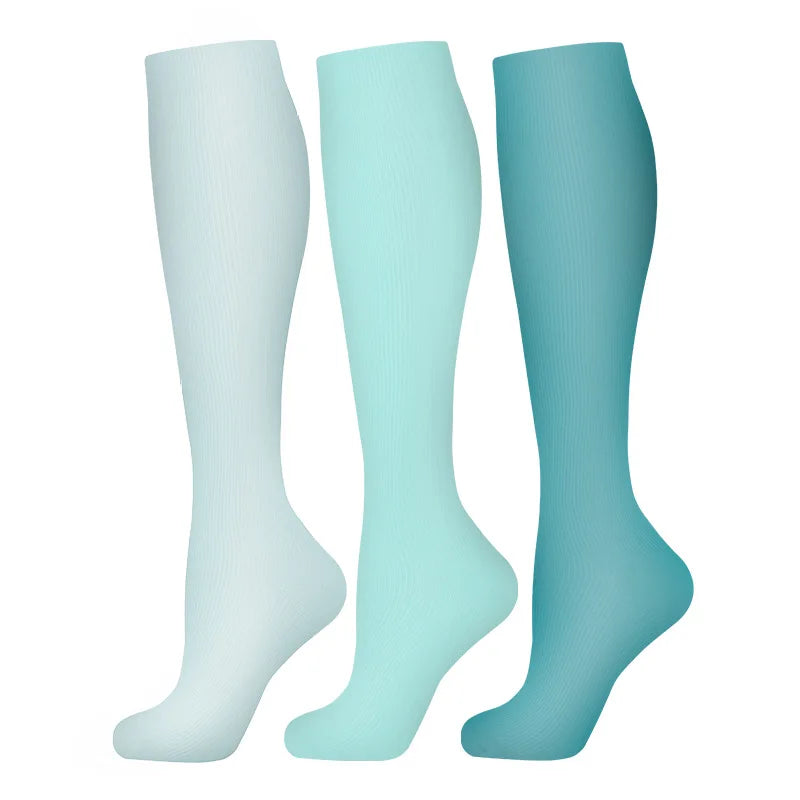3 Pairs/Pack Compression Socks – 30mmHg Knee-High Support for Men & Women (58 Styles) - Image 13