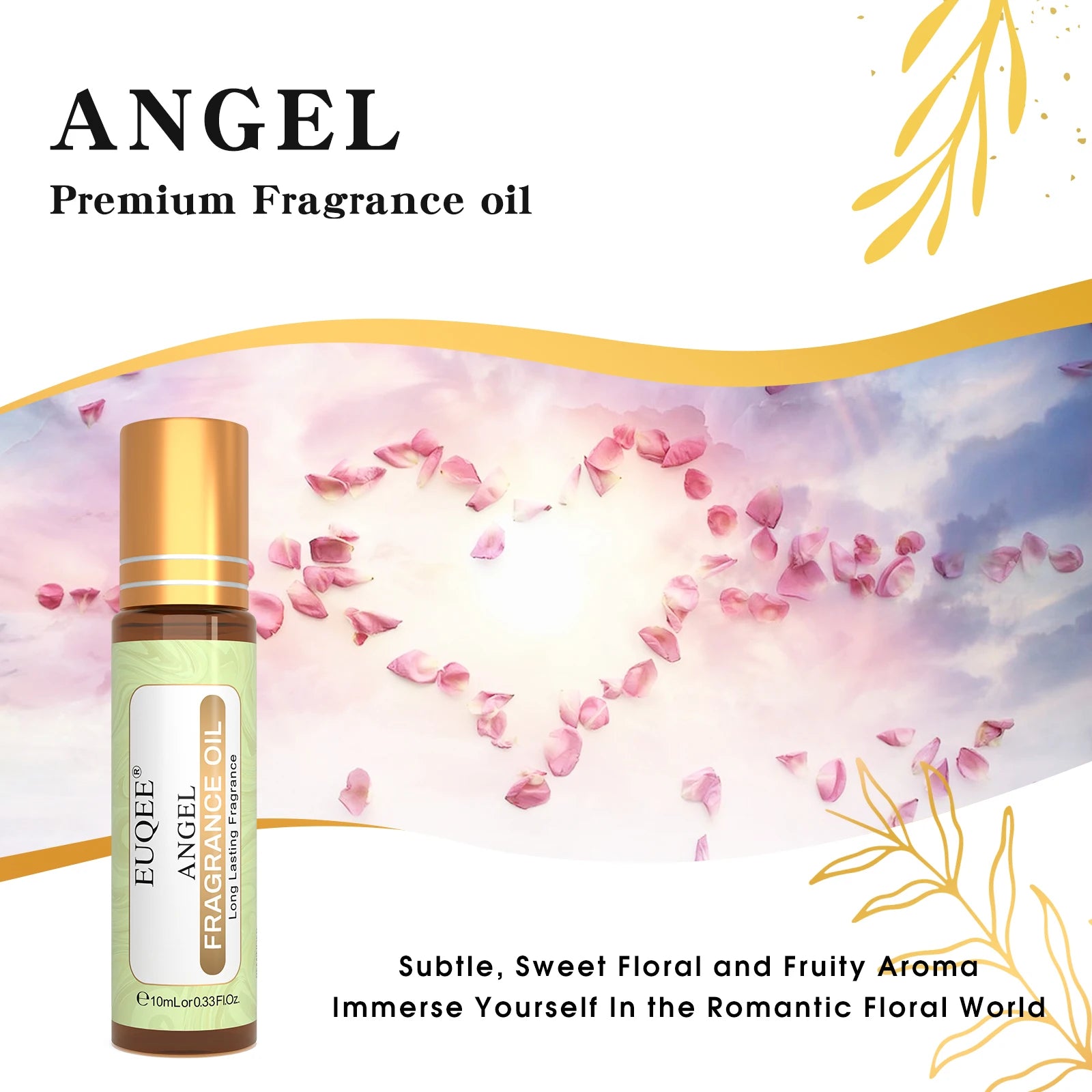 EUQEE 10ML Angel Coconut Vanilla Roller Fragrance Oil – Long-Lasting Aromatherapy for Women - Image 2