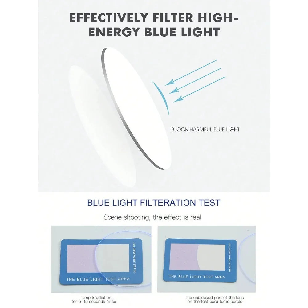 Unisex Square Anti-Blue Light Clear Glasses – Trendy Back-to-School Eyewear Accessory - Image 5