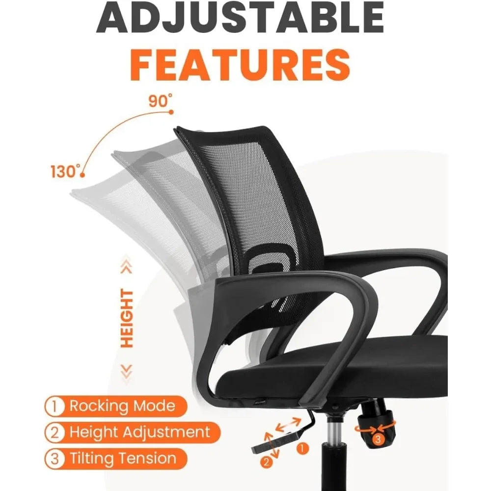 Ergonomic Mid-Back Mesh Office Chair – Adjustable Swivel Desk Chair with Lumbar Support - Image 6