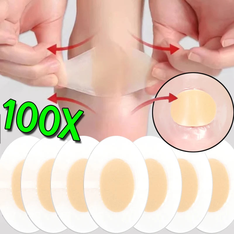 100PCS Pain Relief Gel Heel Protectors – Hydrocolloid Adhesive Blister Pads for Foot Care - Image 3