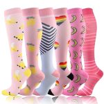 20–30mmHg Compression Socks – Pink Knee-High Stockings for Varicose Veins, Pain Relief & Circulation Support